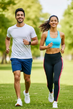 pareja feliz haciendo ejercicio