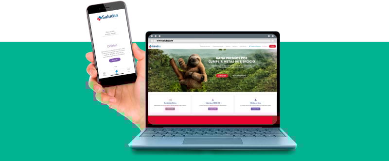 Aplicación y portal web de Saludsa